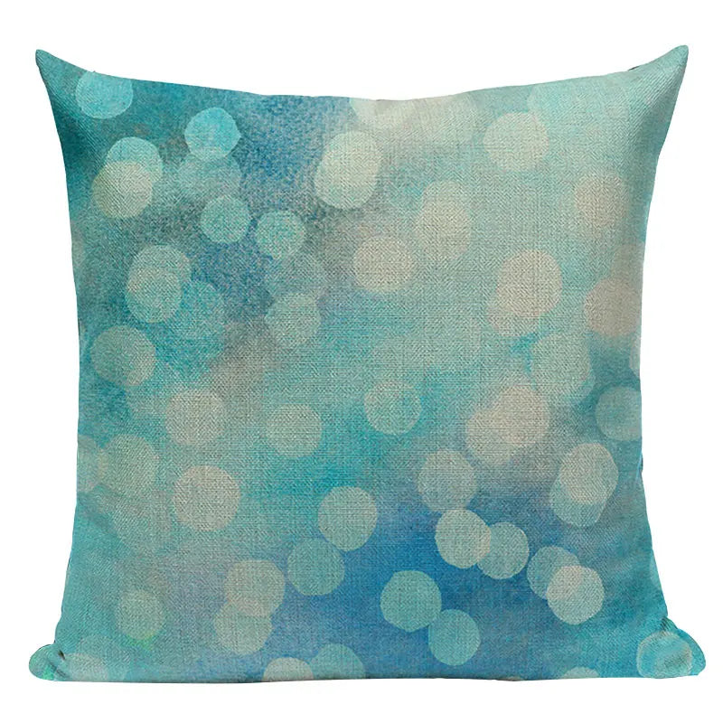 Axyaa Geometric Cushion Cover: Green Pink Diamond Design for Home, Bedroom, and Car
