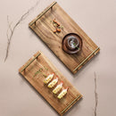 Axya Wooden Tea Tray with Handle - Versatile Sushi & Fruit Plate Display