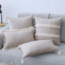 Axyaa Boho Tassled Cushion Cover in Beige/Grey/Blue/Yellow, 30x50cm/45x45cm