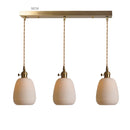Axyaa Nordic White Ceramic LED Pendant Light with Knob Switch - Modern Copper Hanging Lamp