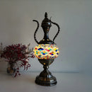 Axyaa Mediterranean Art Deco Turkish Mosaic Table Lamp - Handcrafted Glass Bed Light