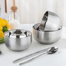 Axyaa Double-Layer Stainless Steel Soup Bowl, Kitchen Food Storage Containers & Tableware