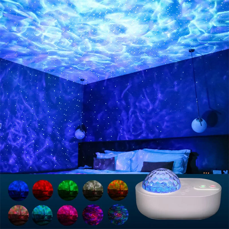 Axyaa Starry Sky Spaceship Projector Night Light with Bluetooth Speaker