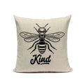 Axyaa Bee Pattern Linen Cushion Cover - Nordic Decorative Throw Pillow Case