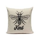 Axyaa Bee Pattern Linen Cushion Cover - Nordic Decorative Throw Pillow Case
