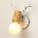 Axyaa Nordic Wood Wall Lights Black White Modern LED Sconce