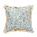 Axyaa Green Tassel Cotton Linen Pillow Cover for Retro Home Decor