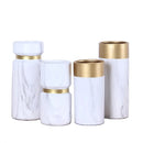 Nordic Marble & Gold Trim Vase by Axyaa - Modern Ceramics for Home Decor