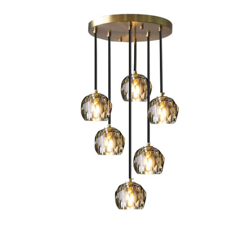 Axyaa Crystal Rope Chandelier for Duplex Attic, Contemporary Staircase & Cafe Decor