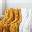 Axyaa Knit Plaid Throw Blanket 130x160cm Yellow Pink White Grey