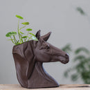 Axya Ceramic Horse Head Flower Pot for Home Decor and Plant Arrangement