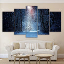 Axyaa Forest Winter Snow Landscape Wall Art Canvas Set