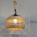 Axyaa Rattan Woven Pendant Light E27 Hanging Lamp for Dining Room Bar