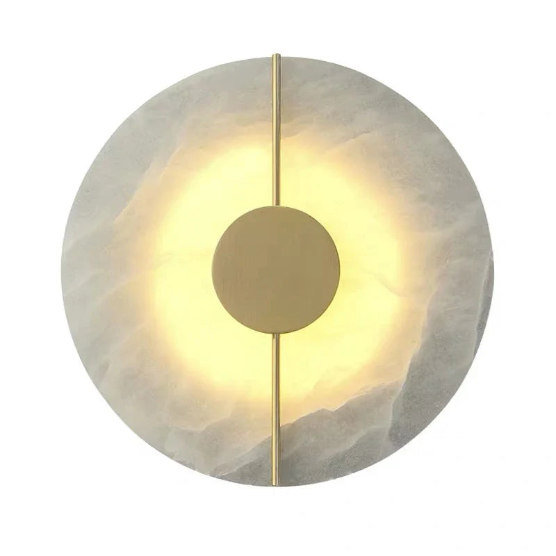 Axyaa Circular Marble Decor Lamp for Luxury Living Spaces