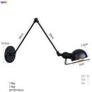 Axyaa Antique Black Wall Lamp 2 Heads Vintage Industrial Sconce LED Applique Murale