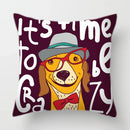 Axyaa Dog Print Cushion Cover 45X45CM Home Sofa Decor Pillow Case