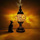 Axyaa Turkish Mosaic Glass Table Lamp: Vintage Art Deco Handcrafted Romantic Bed Light