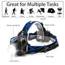 Axya Upgraded LED Headlamp Zoomable Waterproof Head Torch USB DC Charging