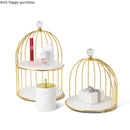 Axya Marble Bathroom Set with Mirror Tray, Tissue Box & Jewelry Rack