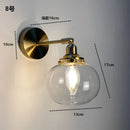 Axyaa Amber Glass LED Wall Sconce Modern Nordic Bedroom Cafe Stair Light Fixtures