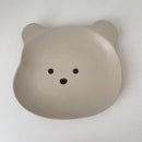 Axyaa Kawaii Bear Ceramic Bowl Plate Set for Kitchen Utensils and Tableware
