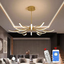 Axyaa Matte Black/White Modern Led Chandelier - Adjustable New Fixture