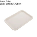 White Plastic Dinner Plate Set by Axyaa: Nordic Style Rectangular Tray for Home & Hotel