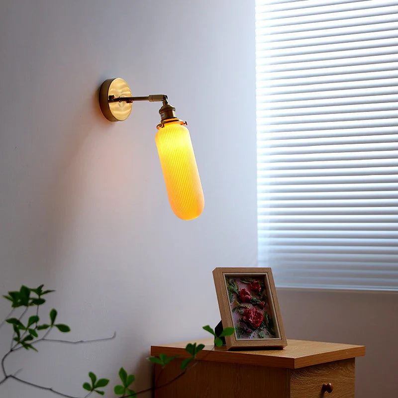 Axyaa Ceramic LED Wall Lamp with Knob Switch for Bedroom, Bathroom, and Stairway