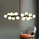 Axyaa Glass Ball LED Chandelier with Lampshade for Home Interior Lighting