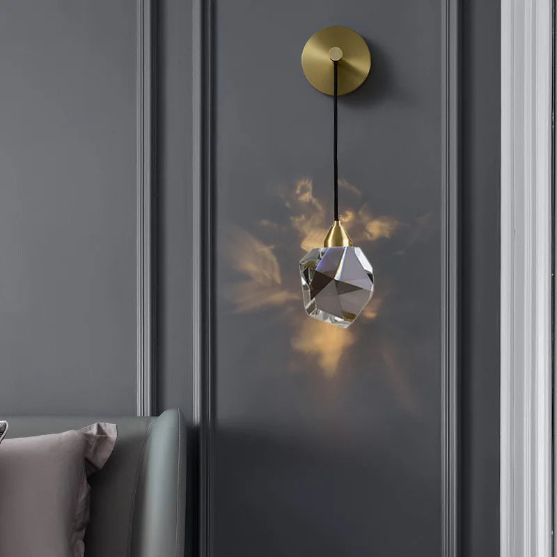 Nordic Crystal Wall Lamp Sconce for Axyaa: Modern Golden Light Fixture