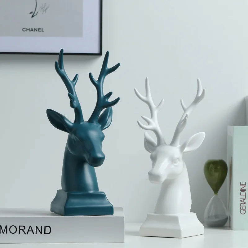 Axya Nordic Deer Ceramic Ornaments - Rustic Modern Home Decor