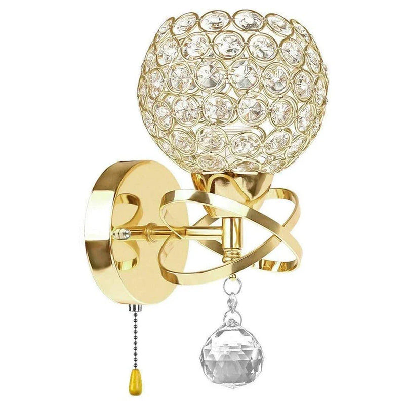 Axyaa Crystal Wall Sconce Light Fixture for Home Bedroom Decor