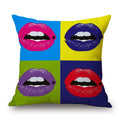 Axyaa Pop Art Lips Cushion Cover for Home Decor 45x45cm