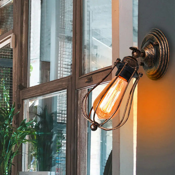 Axya Industrial Wall Lamp: American Indoor Sconce Lighting for Bedroom Home Decor