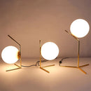 Axyaa White Glass Ball Table Lamp: Nordic Design, Dimmable E27 LED Lighting Fixture