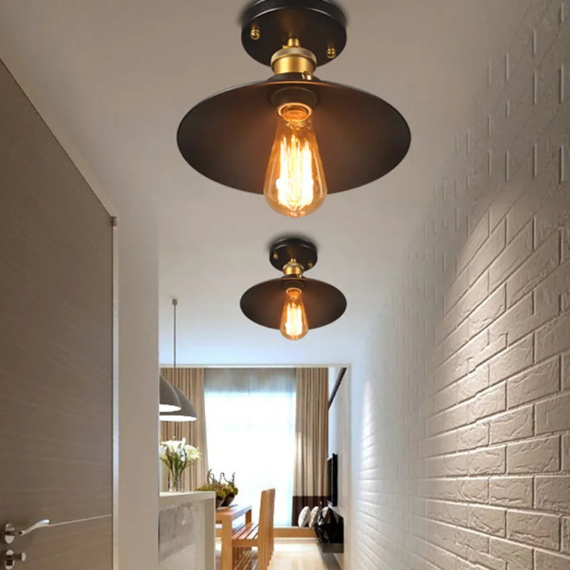 Axyaa Retro Industrial Ceiling Lamp for Loft Balcony Corridor American Country Lighting
