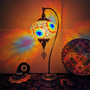 Axyaa Vintage Turkish Mosaic Swan Table Lamp Glass Handcrafted Art Deco Bed Light
