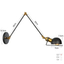 Axyaa Adjustable LED Wall Lamp for Bedside Study Loft Vintage Swing Arm