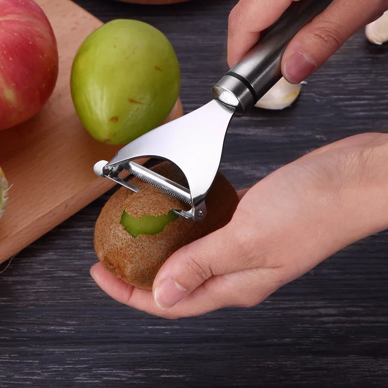 Axyaa Stainless Steel Dual-Use Peeler Apple Carrots Knife Fruit Cutter Scraper