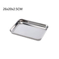 Axyaa Stainless Steel Thick Rectangular Food Storage Tray for Kitchen Utensils