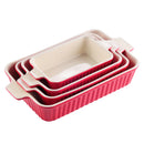 Axyaa 4-Piece Ceramic Handle Baking Dish Set for Oven, Ideal for Lasagne/Pie/Casserole/Tapas