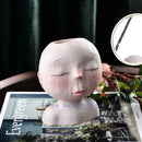 Axyaa Nordic Human Head Vase Doll Sculpture Flower Pot Home Garden Decor