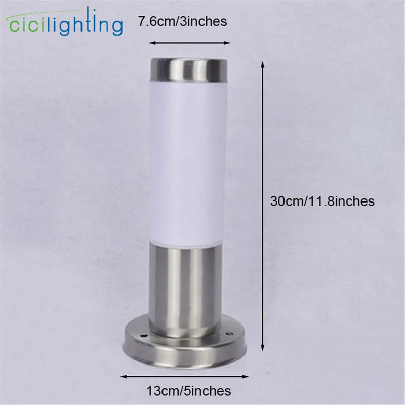 Axyaa White Acrylic Shade Pillar Post Light for Outdoor Home Landscape