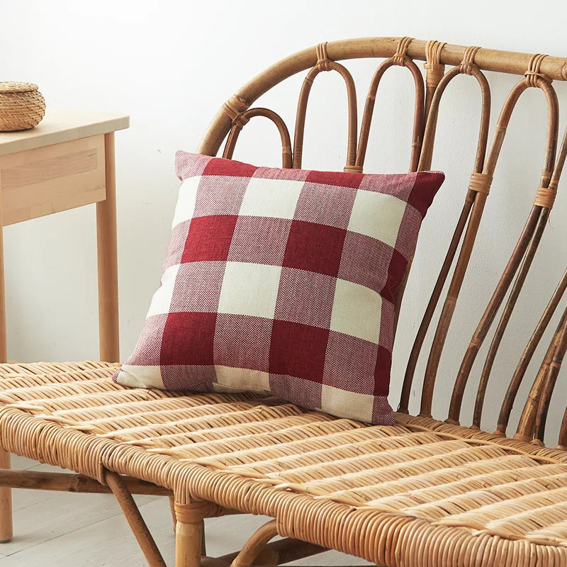 Axyaa Buffalo Plaid Cushion Cover 45*45 for Living Room Sofa - Home Decoration
