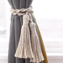 Boho Beadfringe Curtain Tiebacks Macrame Decor by Axyaa - Farmhouse Room Decor