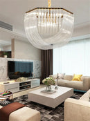 Axyaa Modern Crystal Chandelier for Home Lighting in Living Room, Bedroom, Dining Area