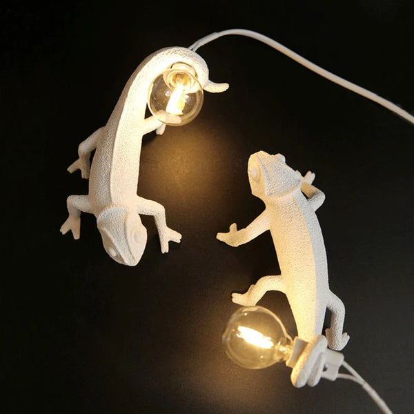Nordic Chameleon LED Wall Lamp by Axya - Resin Animal Night Light