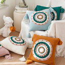 Axyaa Floral Cushion Cover 45x45cm Pink Cream Yellow Green Tassels Home Decor Pillow Case