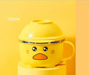 Axyaa Cute Duck Stainless Steel Ramen Bowl, Double-layer Kitchen Tableware