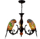 Axyaa Tiffany Style Parrot Lamp: Colorful Stained Glass Chandelier for Dining Room